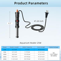 HiTauing Aquarium Heater 25W/50W/100W/200W/300W - 25W for 1-5 gallon - image 2