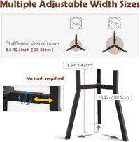 SHAINFUN Adjustable Metal Raised Stand for Large & XL Breeds - Black-FX / Height: 16.9", Width: 8.3-12.6" - image 3
