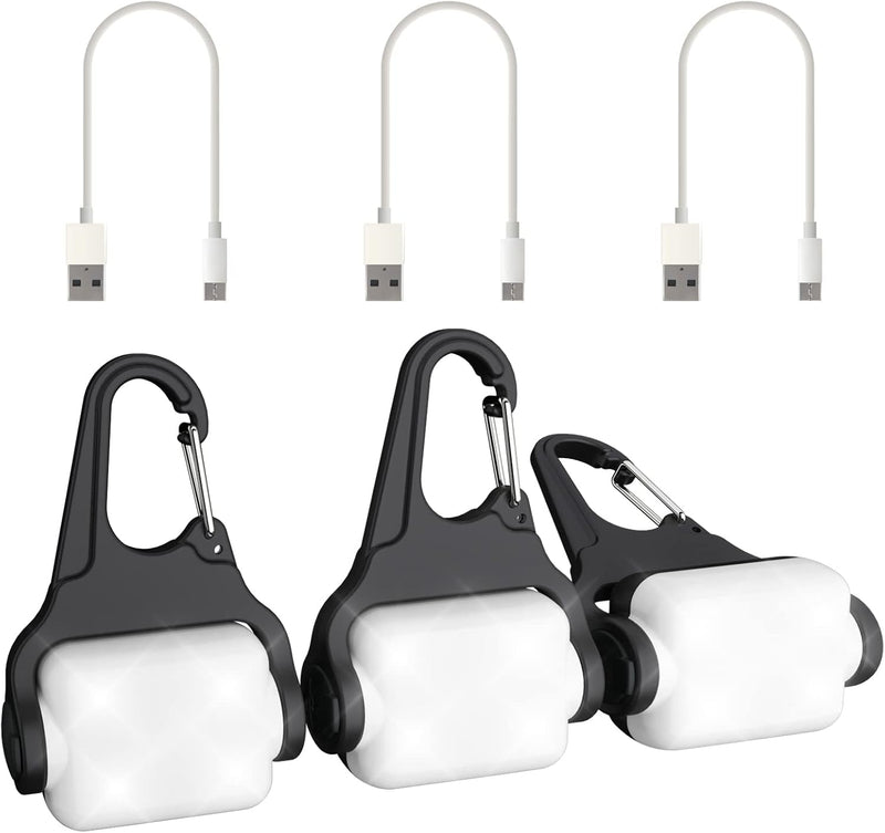 Dog Lights for Night Walking, Clip on Dog Collar Light, 3 Modes - White-3pcs-3Modes