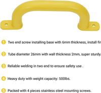 Purife 10 inch matte black metal playground safety handles, 2 pack with screws - view 12