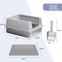 Henkelion Stainless Steel Cat Litter Box with Lid - S - image 2