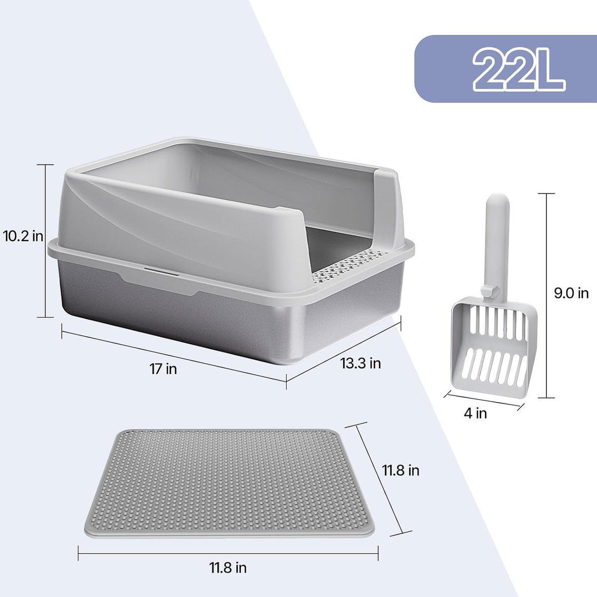 Henkelion Stainless Steel Cat Litter Box with Lid - S - image 2