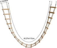 Bird Ladder Bridge, Wooden Pet Hamster Climbing & Swing Toys - 20 Steps - 45.3 × 3.14 Inch - image 2