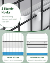 Pawfly 2 Pack Bird Feeder for Cage Hanging Plastic Feeder with Hooks - 1 PC - image 2
