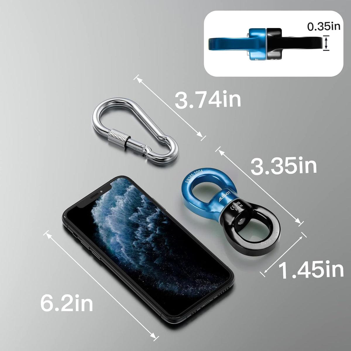 Black Swing Swivel, 30 KN Safest Rotational Device Hanging Accessory – Fun for Kids & Family - 35 KN / Blue - image 3