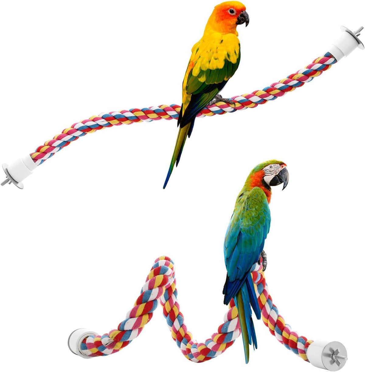 Bird Rope Perches,Parrot Toys 33 inches Rope Bungee Bird Toy[1 Pack] – Essentials for Birds - 36 inches - image 2