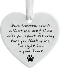 OFlyDesigns Pet Memorial Ceramic Heart Keepsake - Without Me