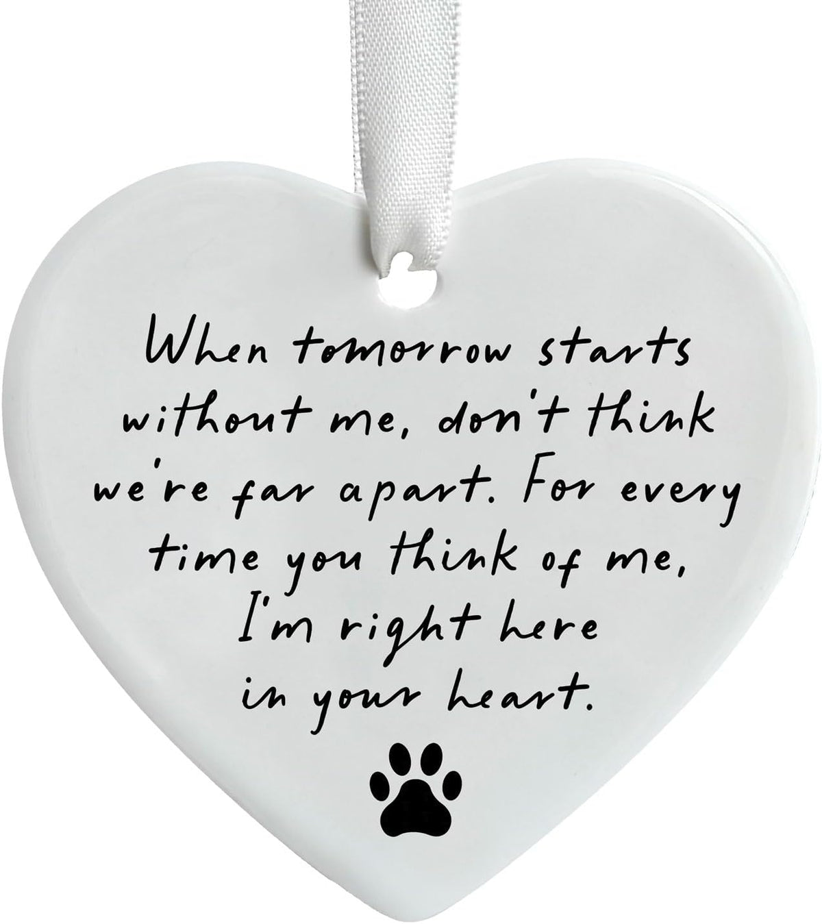 OFlyDesigns Pet Memorial Ceramic Heart Keepsake - Without Me