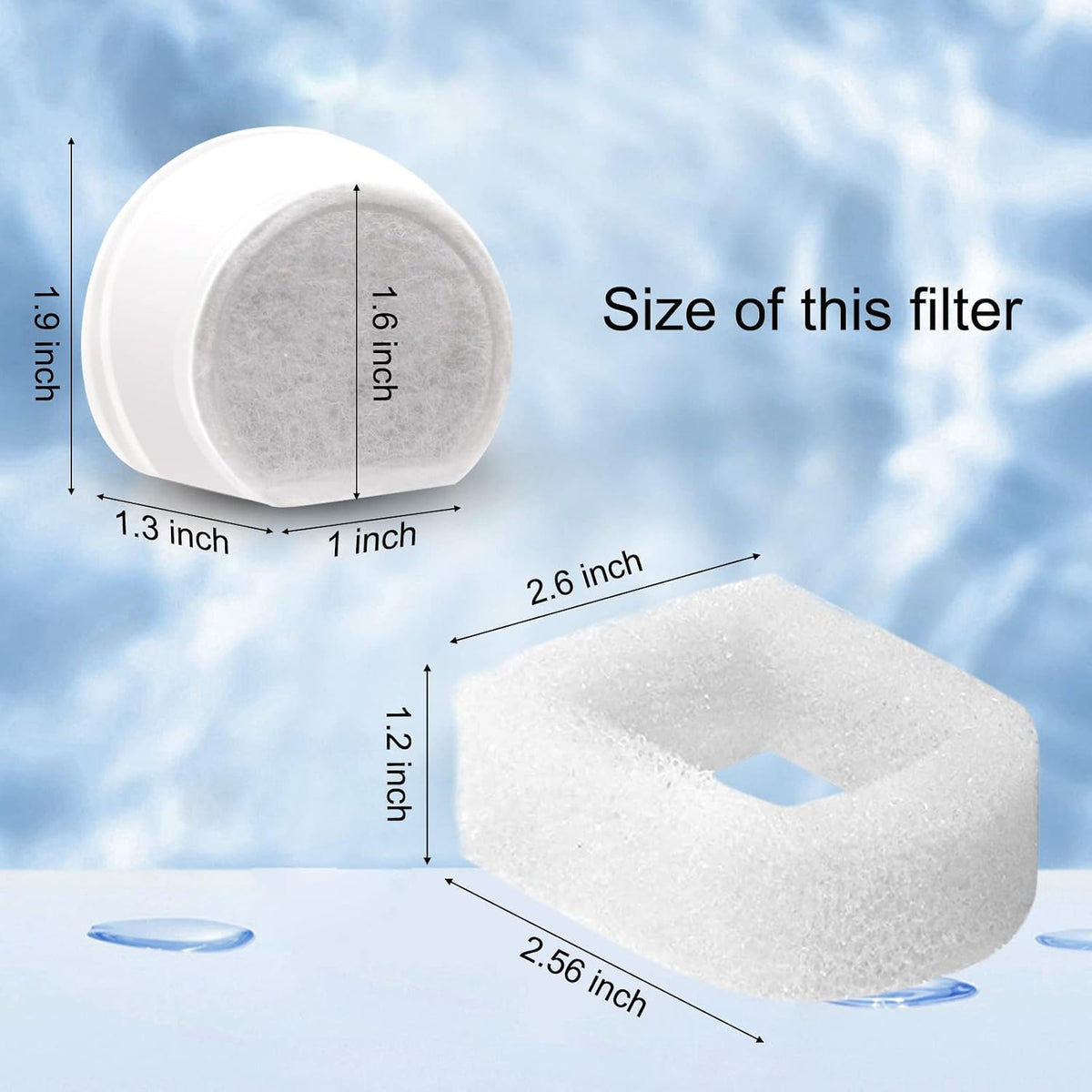 24 Pack Pet Fountain Replacement Filters - 12 Carbon Filters+ 12 Sponges - image 3