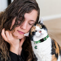 Baeuppit 2Pcs Breakaway Cats Collars Cat Collars for Boy & Girl Cats - 8.0-13.1" / Black+Emerald - image 4