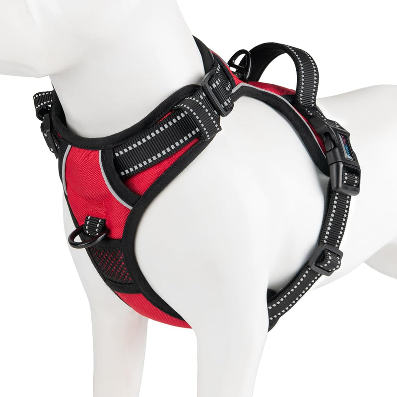 PHOEPET No Pull Dog Harness Medium Reflective Front Clip Vest - Extra Large / Red