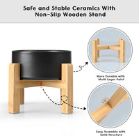 SPUNKYJUNKY Ceramic Elevated Dog Bowls 2 Pack - Small - 1.7 CUPS*2 / Black - image 4