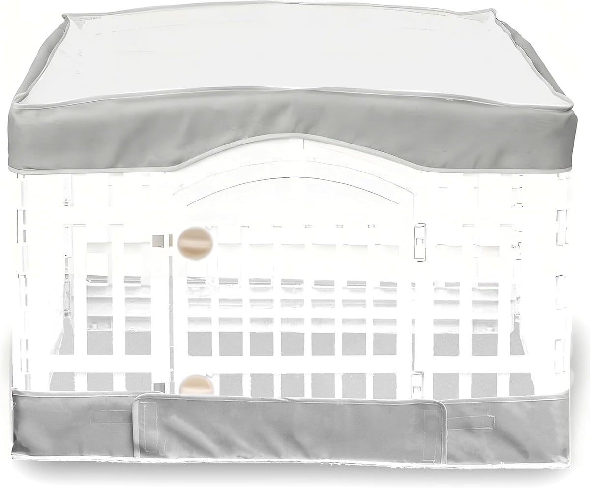 2 Pack Dog Playpen Cover and Bottom Pad Fits for 36 Inch 4 Panels Pet - PureGray
