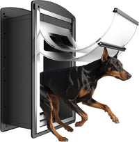 ClawJaw Small Exterior Wall Steel Cat Door for Wall – Essentials for Cats - Black / X-Large