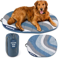Travel Dog Bed, Foldable & Packable with Carry Bag, Black - Glacier Tide / Medium