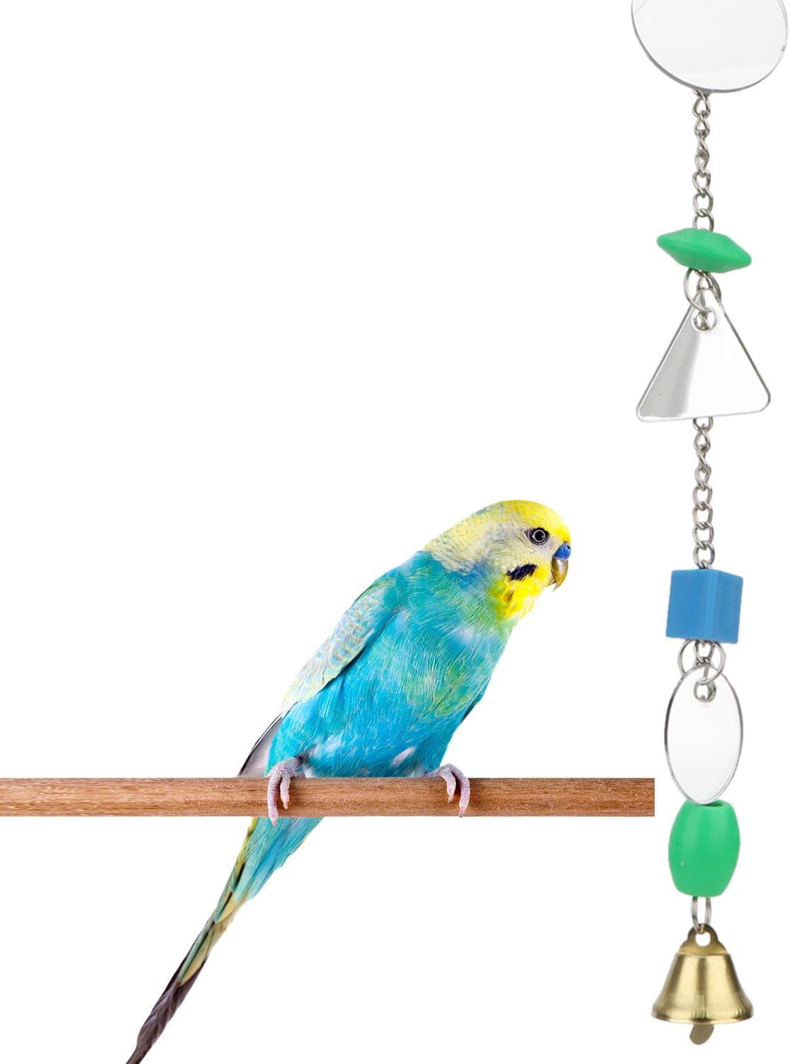 Hypeety Pet Bird Mirror with Bell Interactive Parrot Toy for Small - Round Mirror