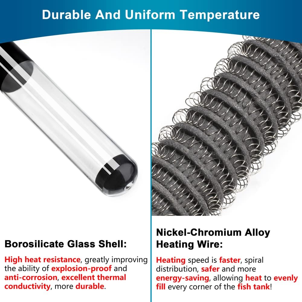 DaToo Aquarium Heater Adjustable 50W Submersible Fish Tank Heater - 300Watt - image 2