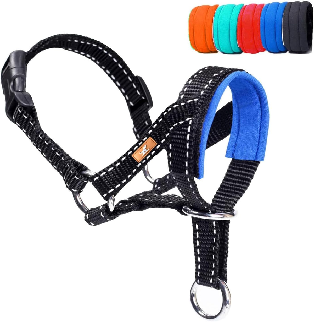 Dog Head Collar, Head Collar with Reflective Strap to Stop Pulling for Small Medium and Large Dogs - S / Blue