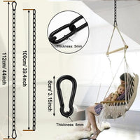 2 Pack Hanging Swing Chain with 4 Carabiners 25in, Swing Chairs - Black / 44in×2pcs - image 2