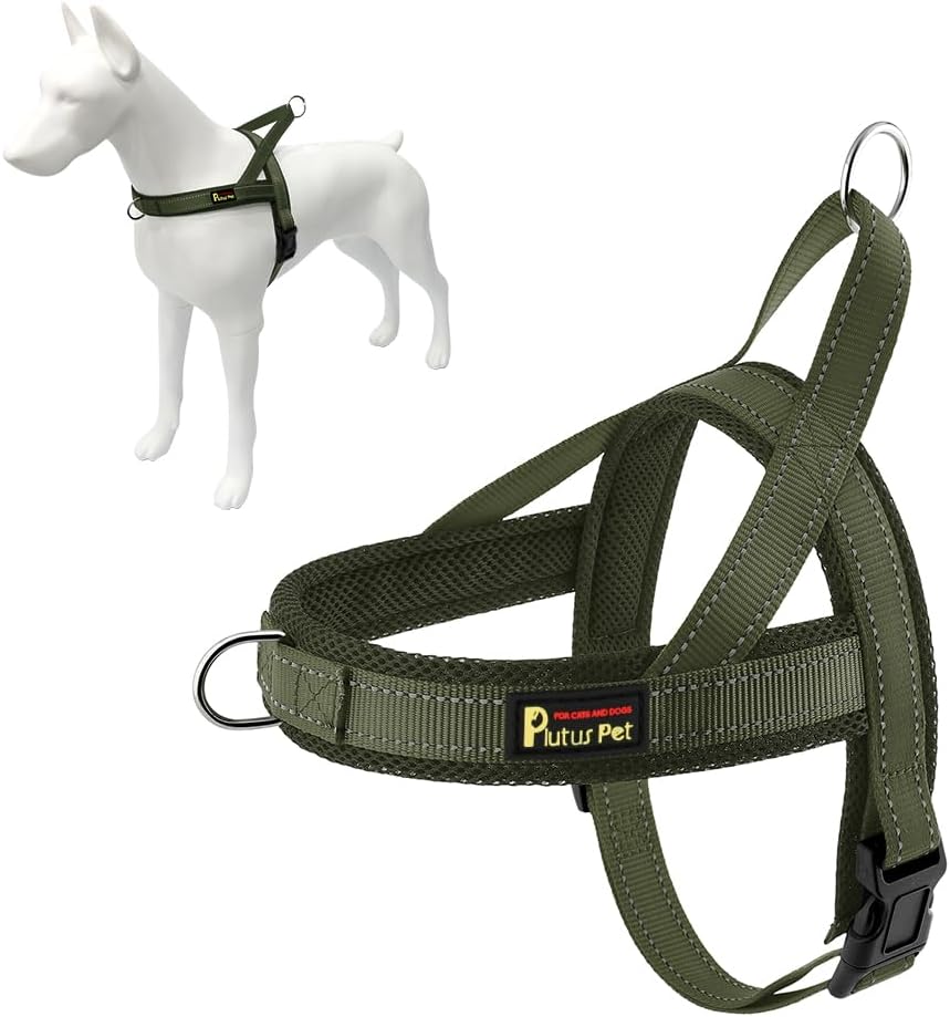 Plutus Pet No Pull Dog Harness with Front Clip - S: chest 17"-19.7" / Ranger Green