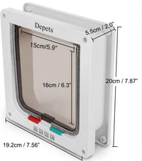 Large Cat Door, 4 Way Locking Cat Flap Door for Interior Exterior Doors, Weatherproof Pet Door - M - Inner Size: 5.9" x 6.3" ( W x H) - image 2