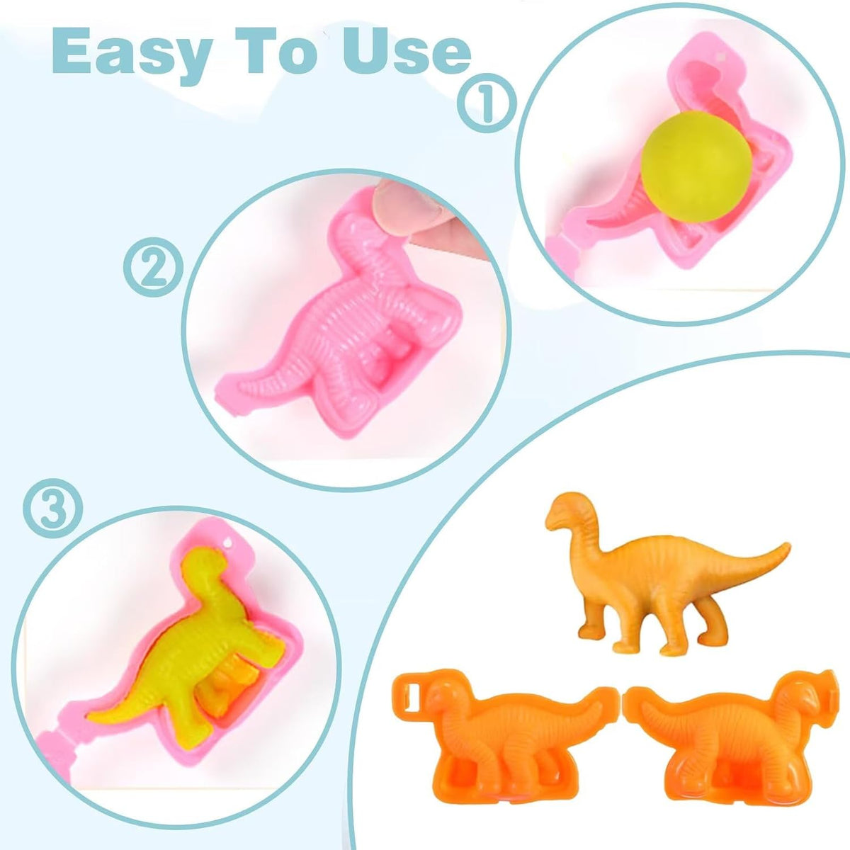 Unleash Creativity with 6 Unique Dino Molds Dough Toys Dough - 6PCS-Dinosaur - image 3