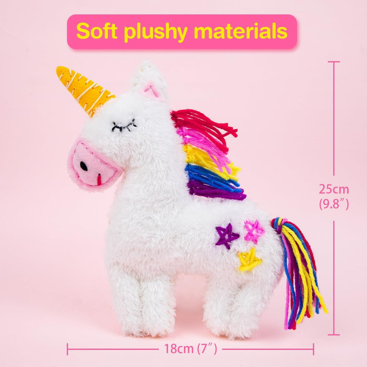Avenir My First Sewing Kit for kids with a finished unicorn plush and pre-cut fabric pieces - view 8