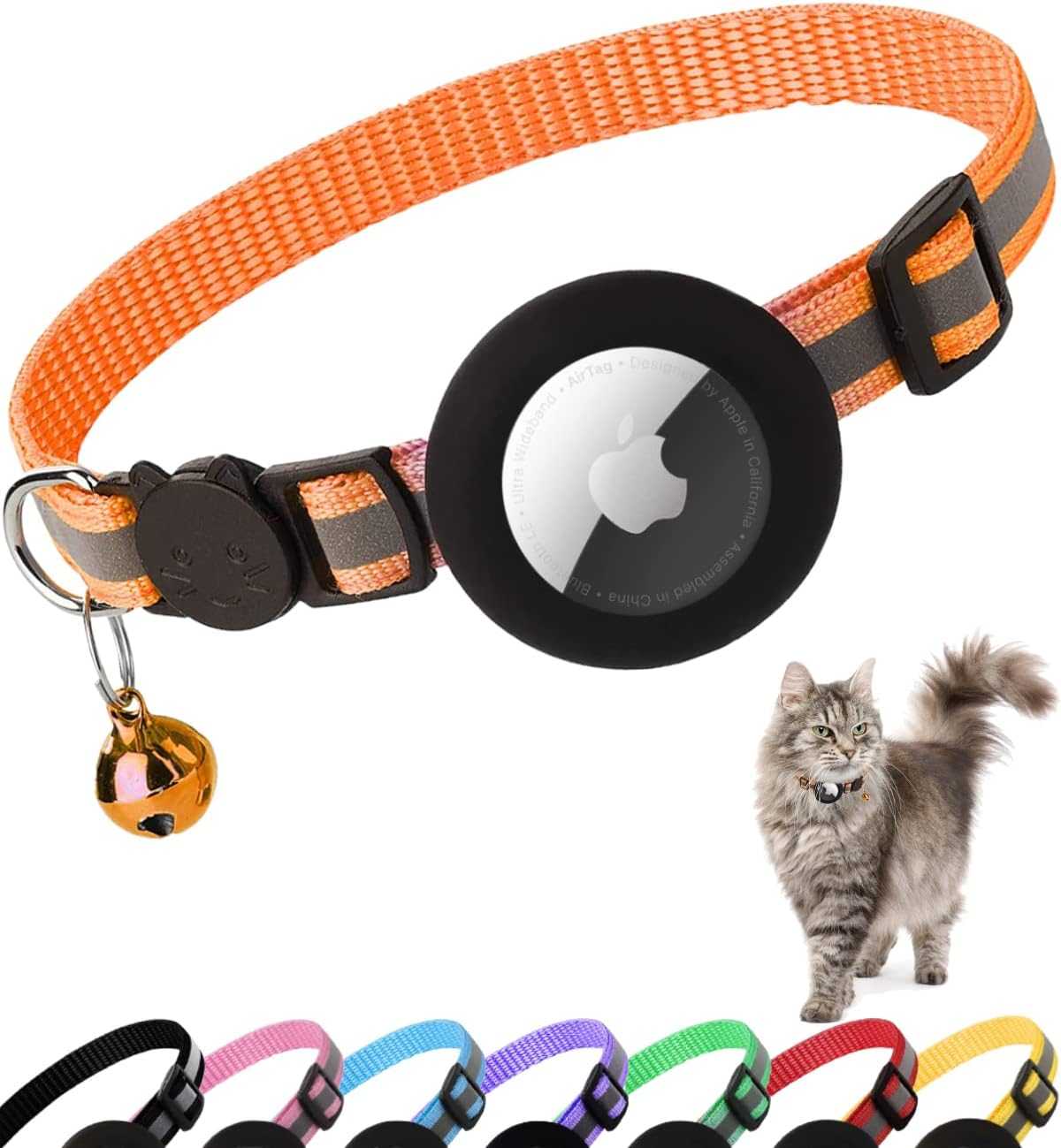 Airtag Cat Collar Breakaway - Orange