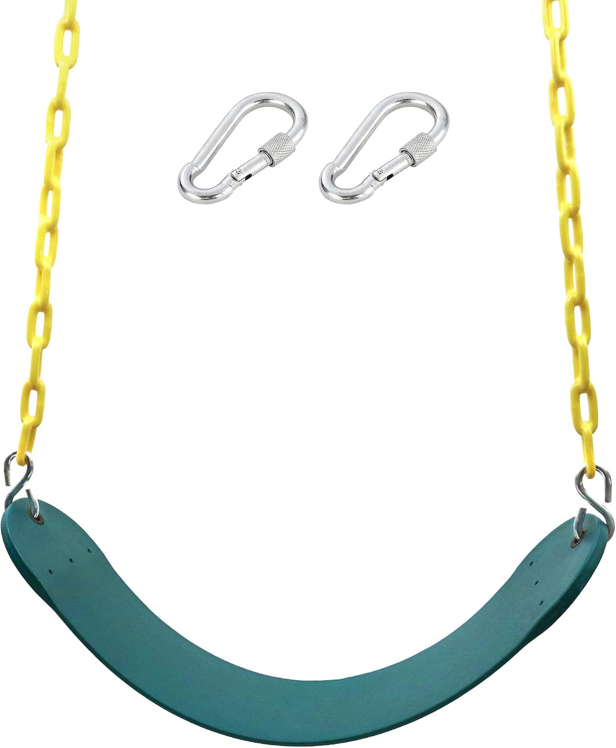Pink Swing Seat, Heavy Duty Chain Plastic Coated - Green