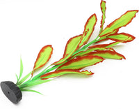 Silk Aquarium Plants, 12 Inch Artificial Silk Plants Decorations – Essentials for Fish - Light Green With Red / 2 Pack - image 3