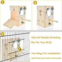 Bird Nest Box Parakeet Breeding Nest Box Bird Nest House Wooden - X-Small - image 4
