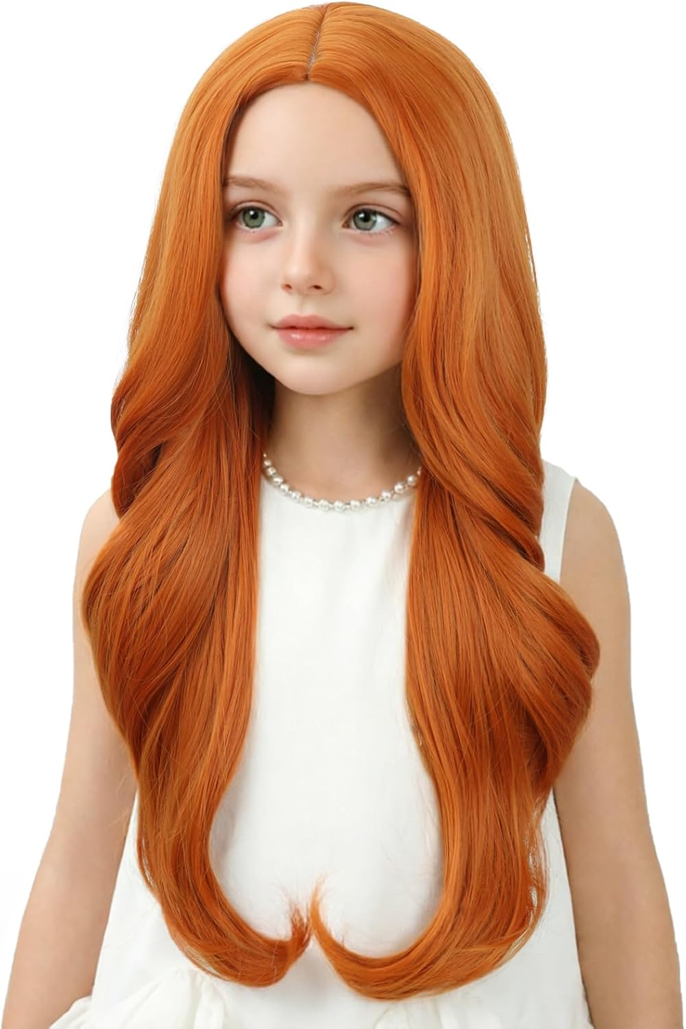 Edivd kids ginger wig with long orange wavy curls - view 10
