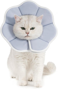 Avont Soft Cat Recovery Cone Collar, Adjustable Lightweight Kitten E-Collar for Small Dogs, Comfortable Neck Donut Stop Licking Scratching After Surgery -Grey(M)