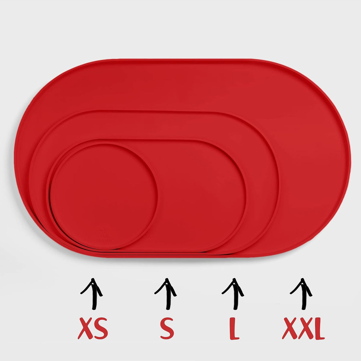 DogBuddy Dog Food Mat, Waterproof Dog Bowl Mat - 10"L x 10"W / Red - image 3