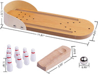 Table Top Mini Bowling Game Set-Tabletop Wooden Board Mini Arcade - image 2