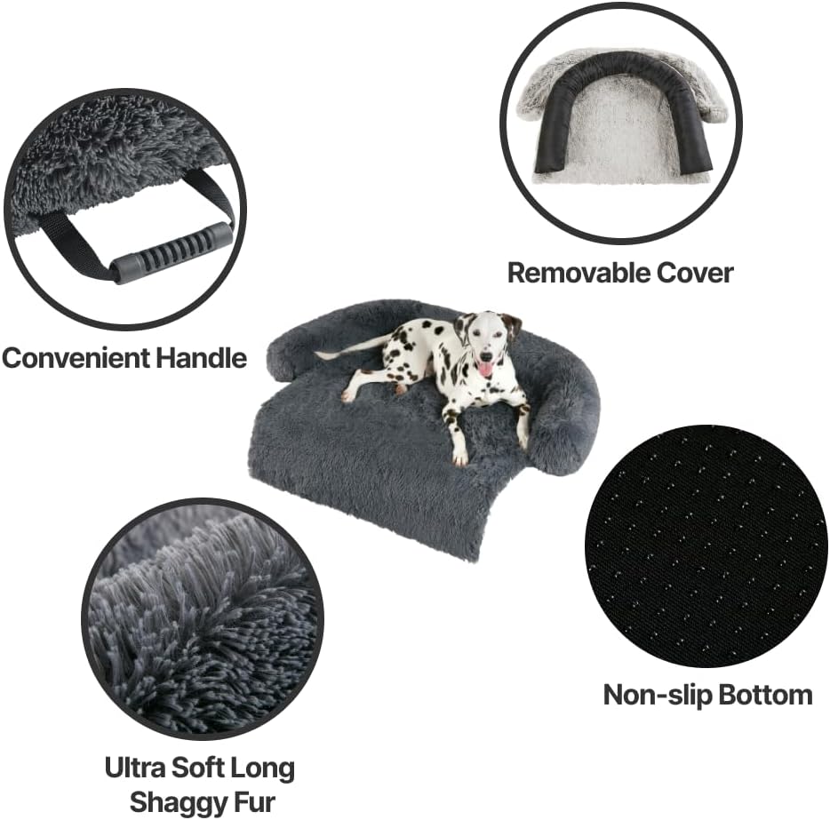 Codi Dog Couch Bed, Sofa Cover Mat - 45.0"L x 37.0"W x 6.0"Th / Dark Grey - image 3