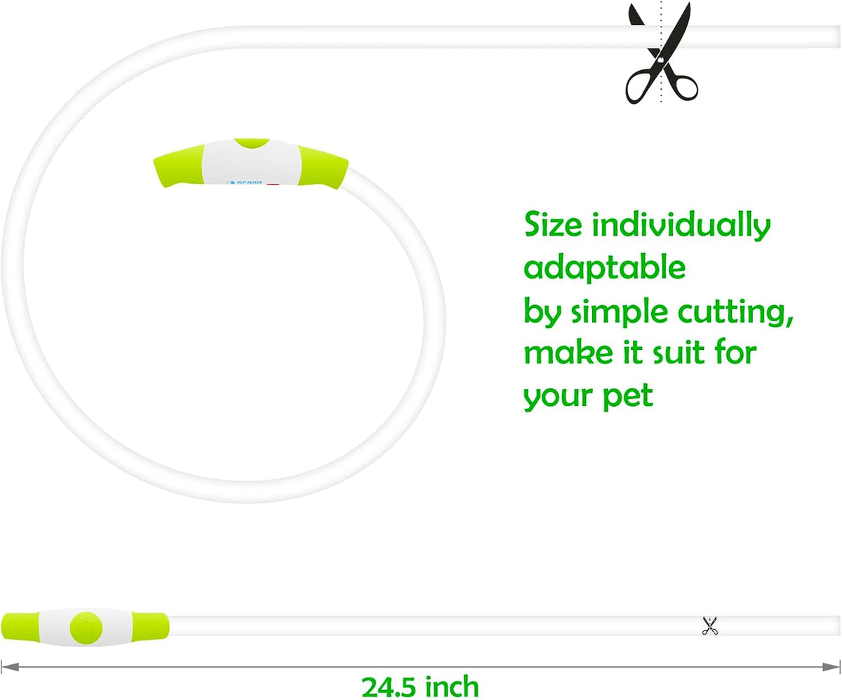 Led Dog Collar, BSEEN USB Rechargeable Flash Light up Dog Collar – Essentials for Dogs - Green - image 3