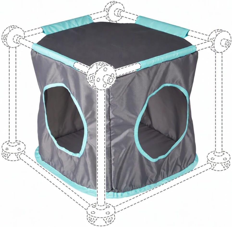 Kitty City Outdoor Catio Furniture & Play Kits for Cats - Polyester Cube House