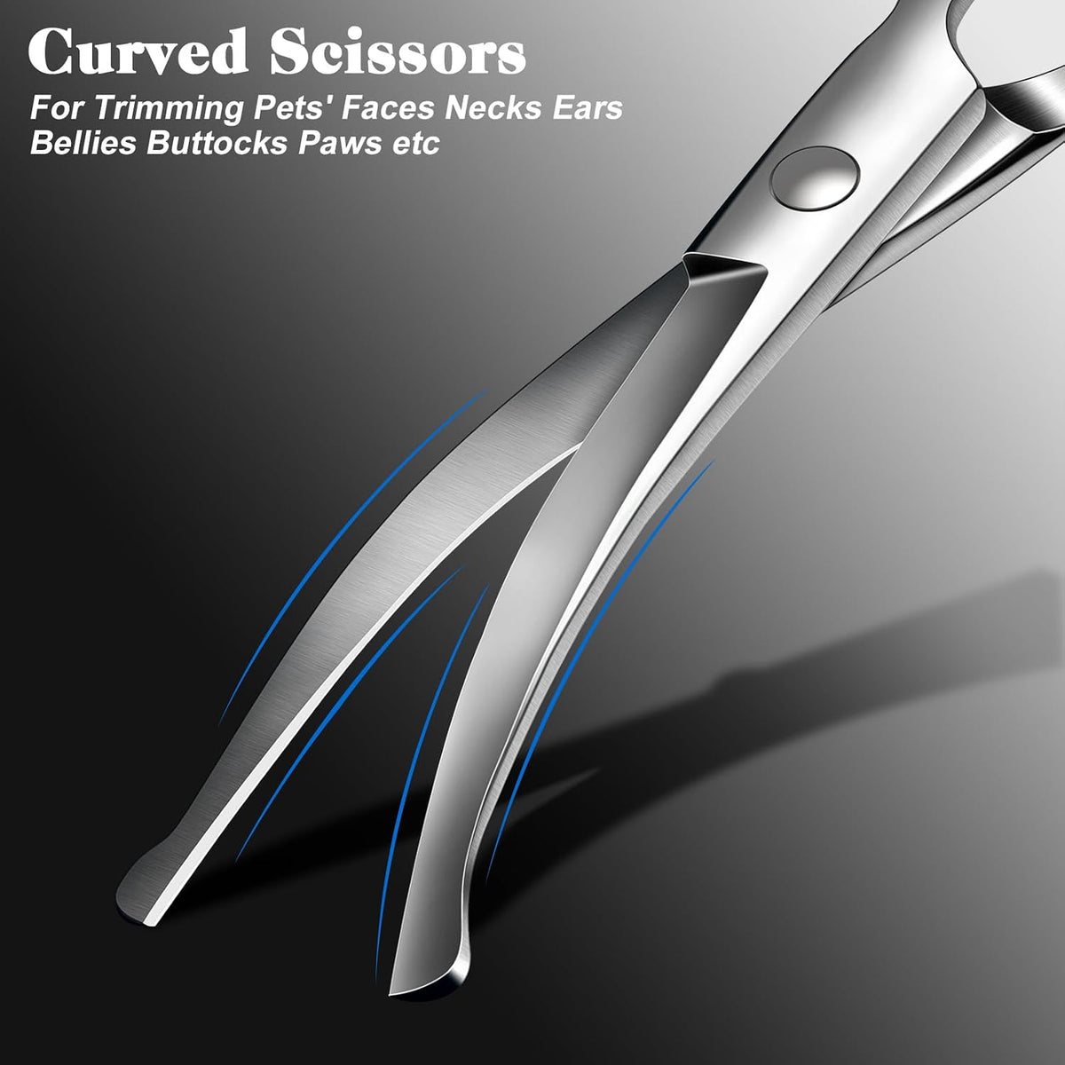 Professional 4 in 1 Dog & Cat Grooming Scissors Kit with Safety Round - image 4