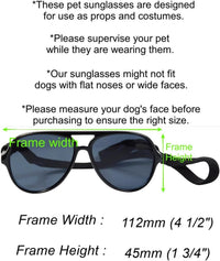 G010 Dog pet Costume Aviator Sunglasses for Medium Breeds – Essentials for Dogs - Tortoise brown / uv400 - image 3