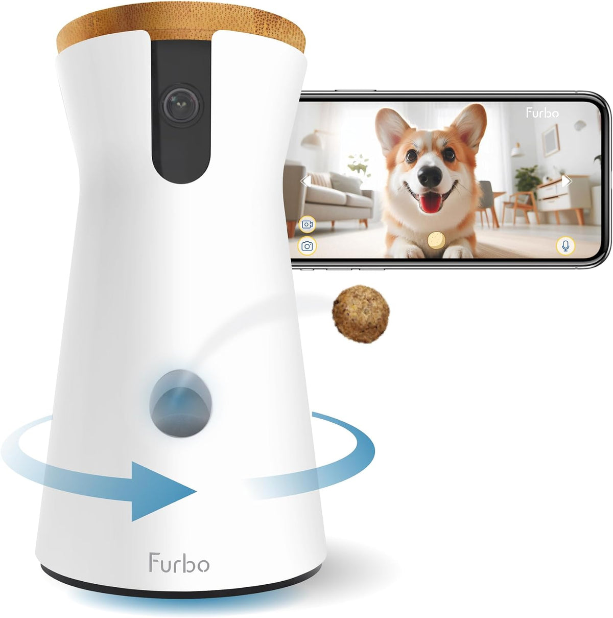 Furbo 360° Dog Camera [Core Features, No Ongoing Cost] – Essentials for Dogs - No Subscription Required / 360° Dog Camera