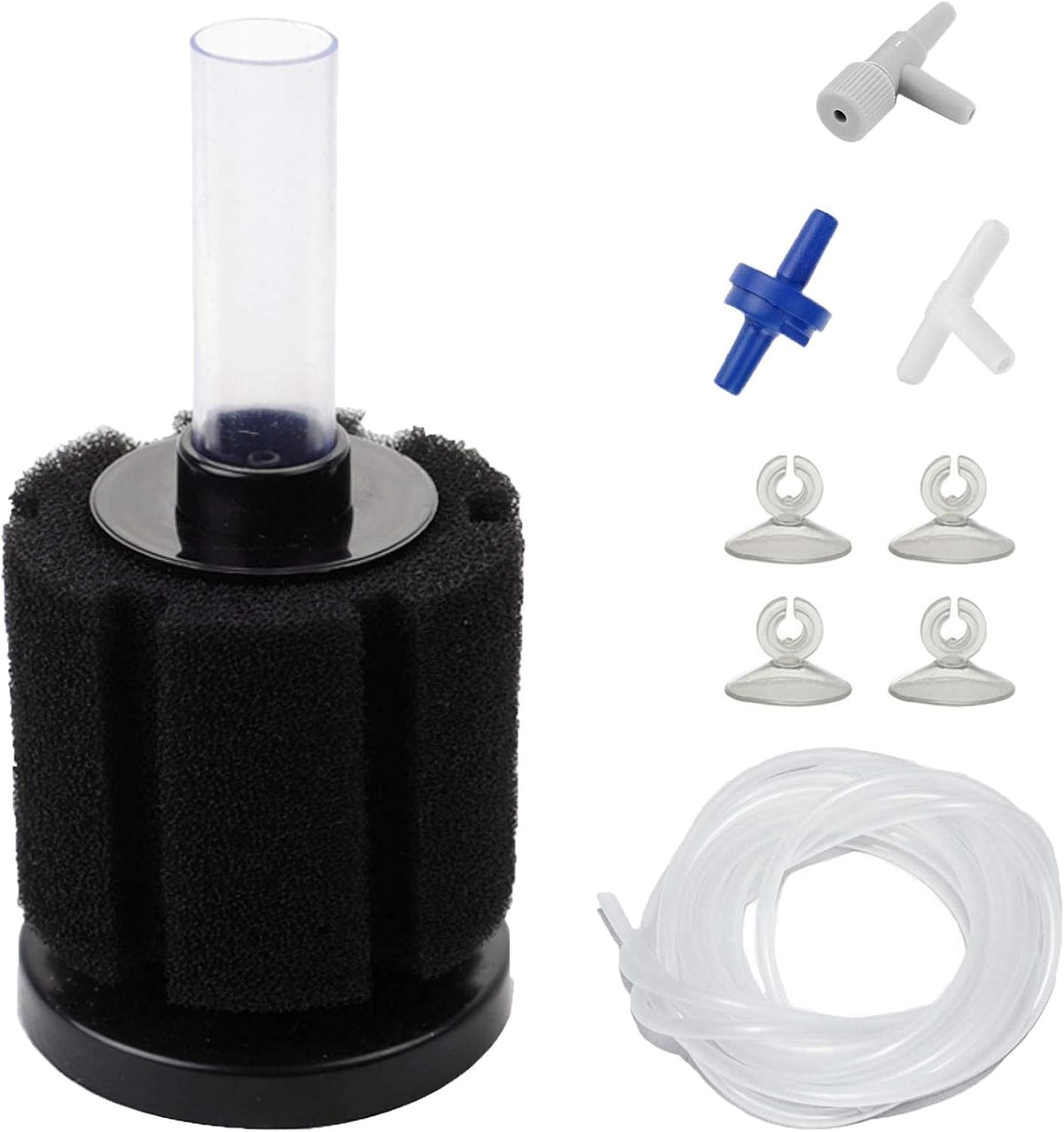 AQUANEAT Aquarium Air Powered Sponge Filter - Cylinder / Middle up to 20Gal