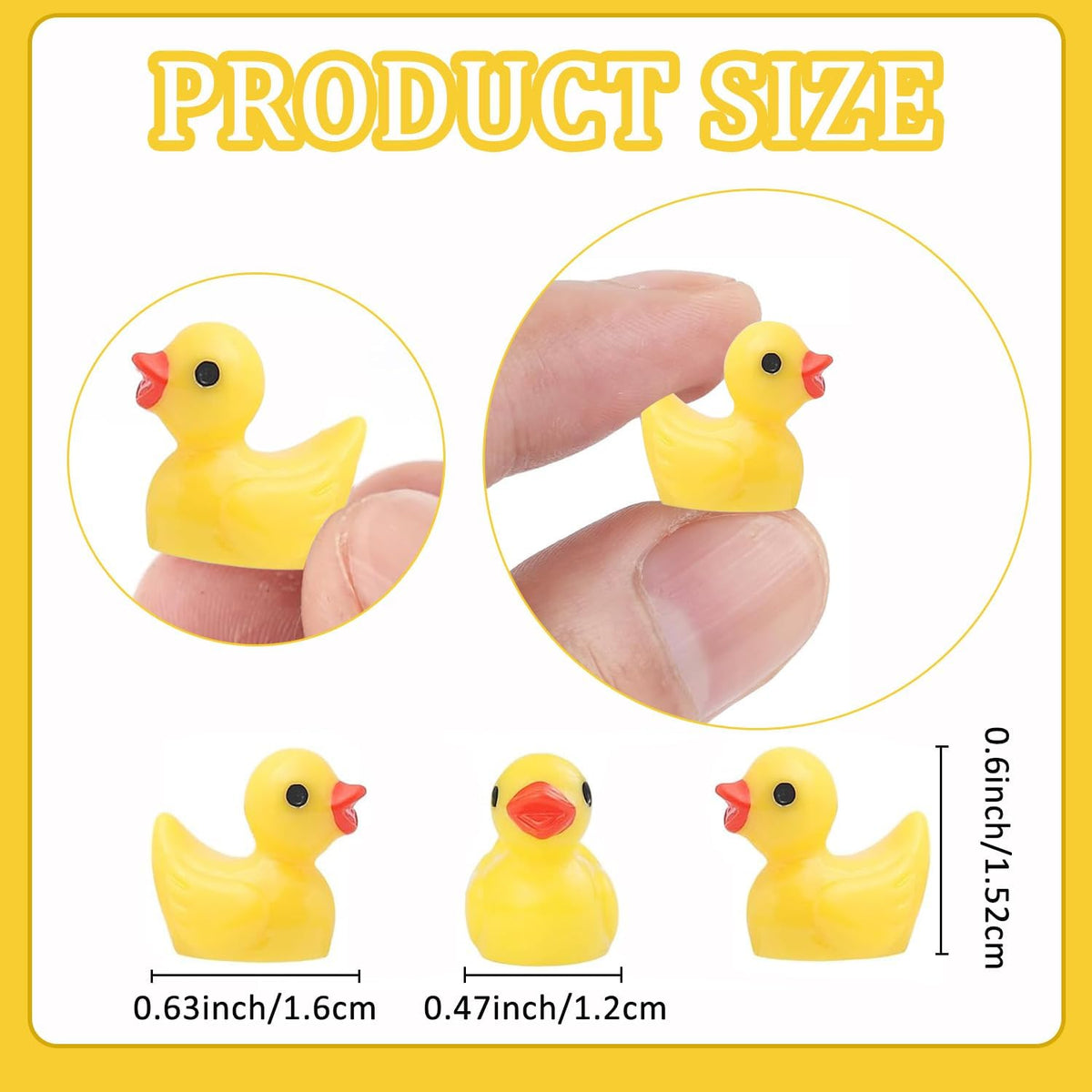 YsesoAi 100Pcs Mini Resin Ducks - Yellow - image 2