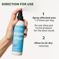 Forticept Hot Spot Spray for Dogs Cats & Horses, Itch Relief Wound Cleanser with Aloe Vera, 8 oz