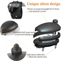 HITOP 3W 80GPH Adjustable Aquarium Air Pump - 3W-Black - image 3