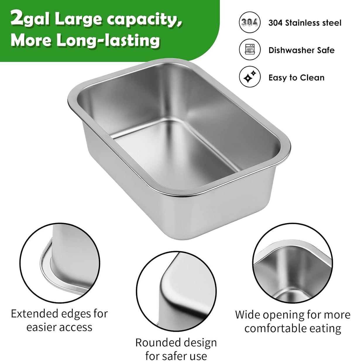 1.2 Gallon Elevated Large Dog Water Bowl with Mat - Grey-2 gal & mat / Height: 10.4-15.2" - image 4