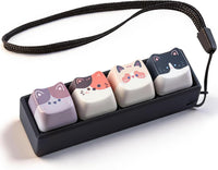 TYRIXKI 2 keyboard fidget toys, black and white heart shape clicker keychains - view 2