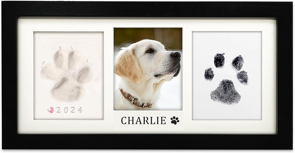 MYPAWLETS Paw Print Frame Kit, Dog/Cat Pawprints Keepsake - Black