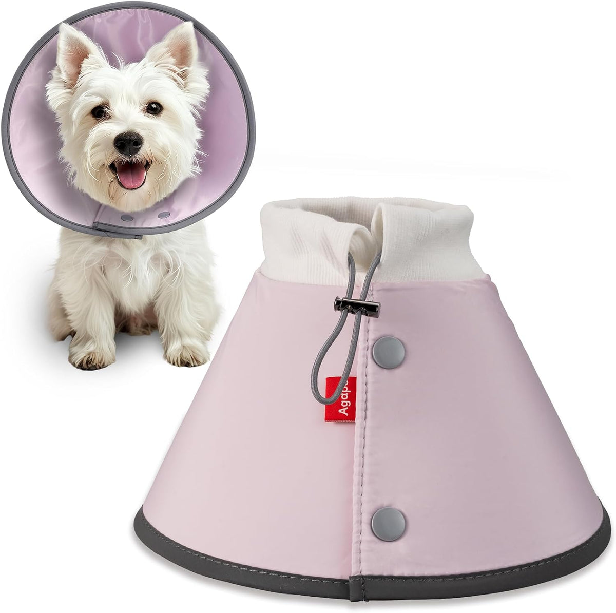 Agape soft dog cone for small dogs and cats, reflective and lightweight