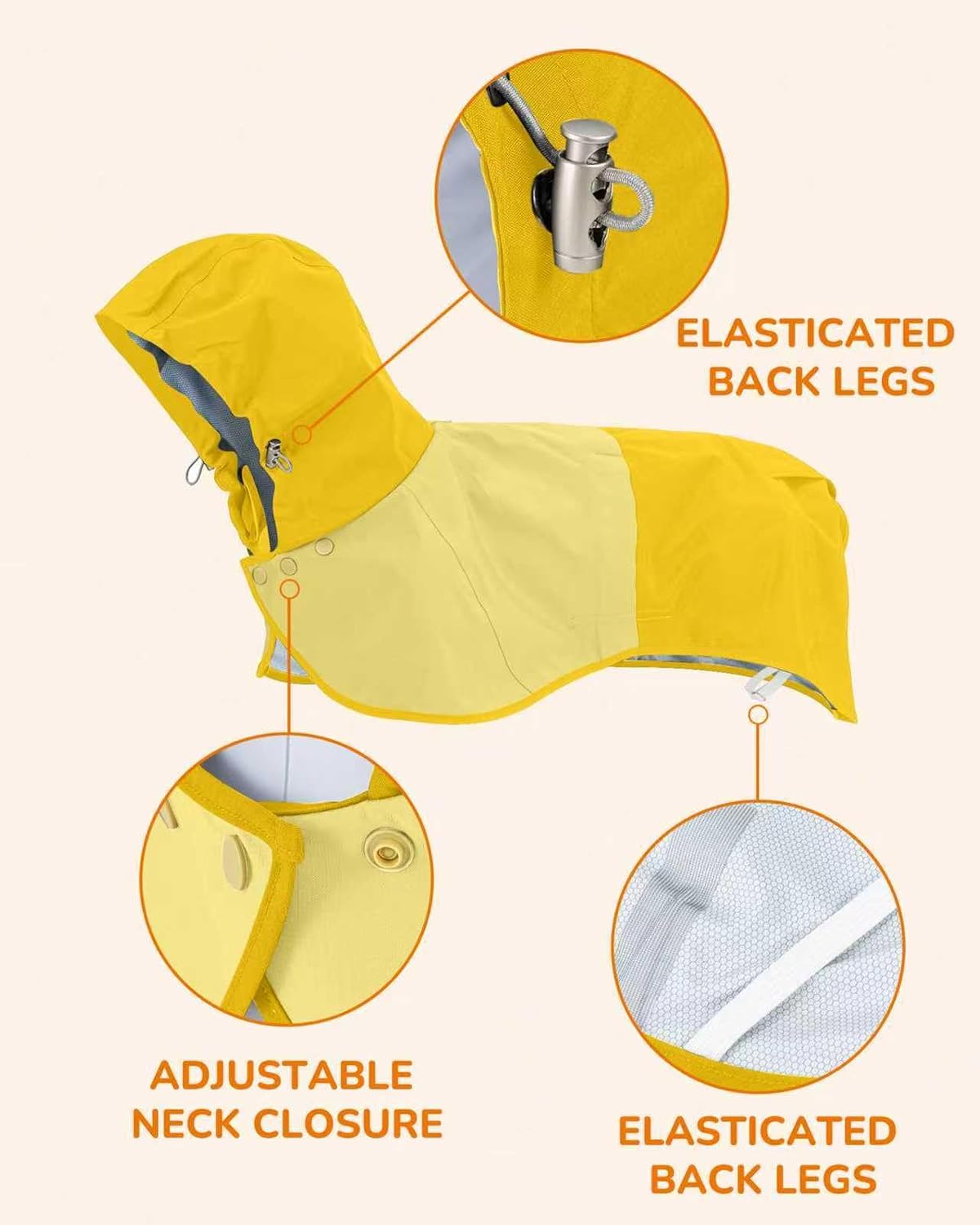 Waterproof Dog Raincoat with Hood - XX-Large / Yellow - image 2